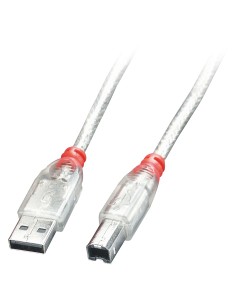 Lindy 41750 cavo USB 0,2 m USB 2.0 USB A USB B Trasparente