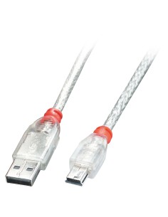 Lindy 41784 cavo USB 3 m USB 2.0 USB A Mini-USB B Trasparente