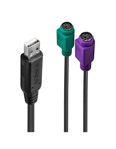 Lindy 42651 adattatore per inversione del genere dei cavi USB A 1.1 2 x Mini-DIN 6 Pin Nero