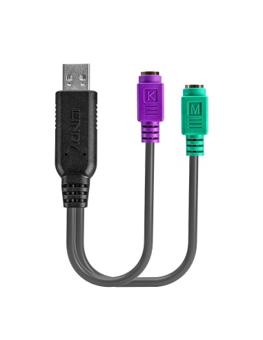 Lindy 42651 adattatore per inversione del genere dei cavi USB A 1.1 2 x Mini-DIN 6 Pin Nero