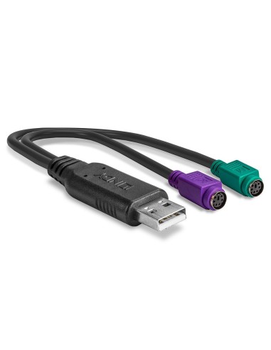 Lindy 42651 adattatore per inversione del genere dei cavi USB A 1.1 2 x Mini-DIN 6 Pin Nero