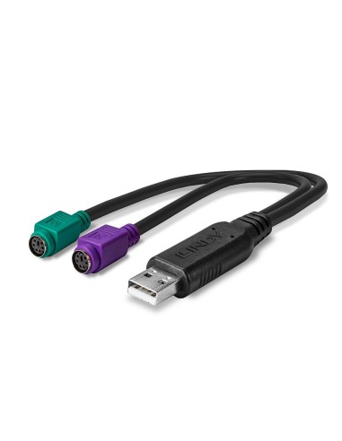 Lindy 42651 adattatore per inversione del genere dei cavi USB A 1.1 2 x Mini-DIN 6 Pin Nero