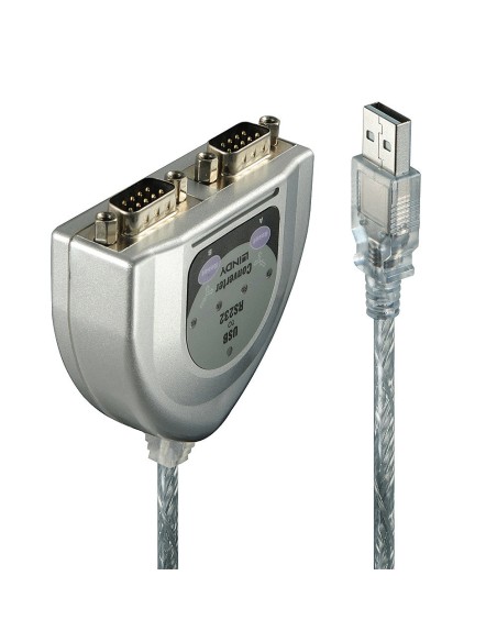 Lindy 42889 cavo seriale Argento 0,6 m USB tipo A DB-9