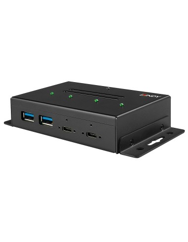 Lindy 43094 hub di interfaccia USB 3.2 Gen 2 (3.1 Gen 2) Type-C 10000 Mbit s Nero