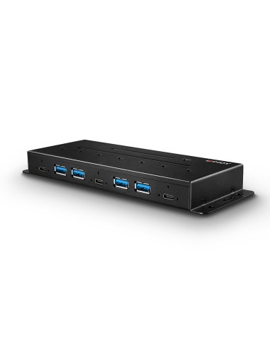 Lindy 43275 hub di interfaccia USB 3.2 Gen 2 (3.1 Gen 2) Type-A 10000 Mbit s Nero