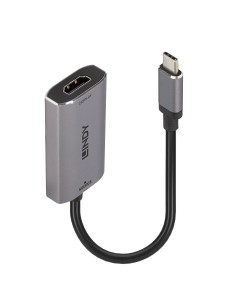 Lindy 43327 cavo e adattatore video 0,11 m USB tipo-C HDMI Nero, Grigio