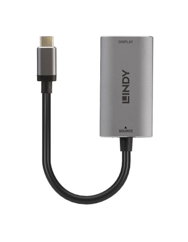 Lindy 43327 cavo e adattatore video 0,11 m USB tipo-C HDMI Nero, Grigio