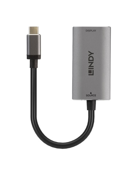 Lindy 43327 cavo e adattatore video 0,11 m USB tipo-C HDMI Nero, Grigio