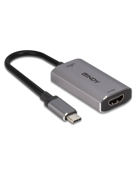 Lindy 43327 cavo e adattatore video 0,11 m USB tipo-C HDMI Nero, Grigio