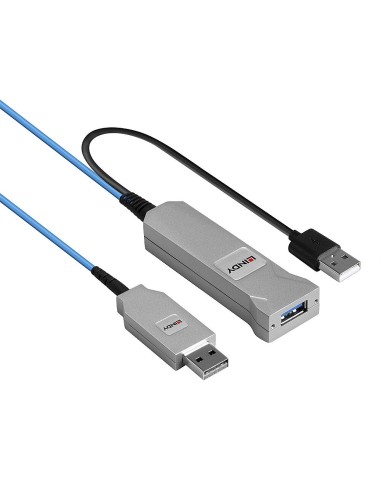 Lindy 43346 cavo USB 100 m USB 3.2 Gen 1 (3.1 Gen 1) USB A 2 x USB A Blu, Argento