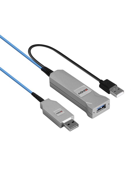 Lindy 43346 cavo USB 100 m USB 3.2 Gen 1 (3.1 Gen 1) USB A 2 x USB A Blu, Argento