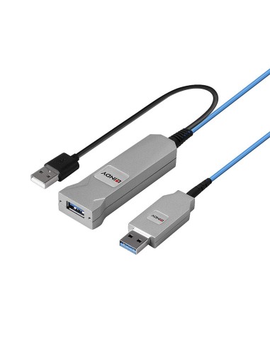 Lindy 43346 cavo USB 100 m USB 3.2 Gen 1 (3.1 Gen 1) USB A 2 x USB A Blu, Argento