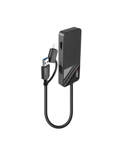 Lindy 43354 replicatore di porte e docking station per laptop USB 3.2 Gen 1 (3.1 Gen 1) Type-A + Type-C Nero