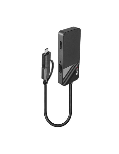 Lindy 43354 replicatore di porte e docking station per laptop USB 3.2 Gen 1 (3.1 Gen 1) Type-A + Type-C Nero