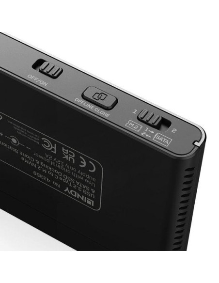 Lindy 43359 docking station per unità di archiviazione USB 3.2 Gen 2 (3.1 Gen 2) Type-C Nero