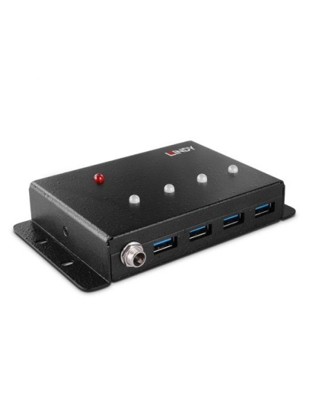 Lindy 43374 hub di interfaccia USB 3.2 Gen 1 (3.1 Gen 1) Type-B 5000 Mbit s Nero