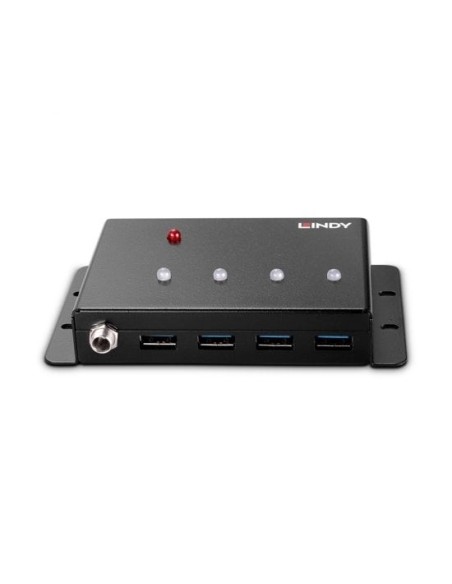 Lindy 43374 hub di interfaccia USB 3.2 Gen 1 (3.1 Gen 1) Type-B 5000 Mbit s Nero