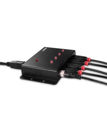 Lindy 43374 hub di interfaccia USB 3.2 Gen 1 (3.1 Gen 1) Type-B 5000 Mbit s Nero