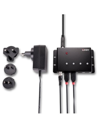 Lindy 43374 hub di interfaccia USB 3.2 Gen 1 (3.1 Gen 1) Type-B 5000 Mbit s Nero