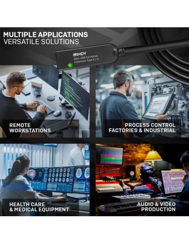 Lindy 43375 cavo USB 20 m USB 3.2 Gen 1 (3.1 Gen 1) USB A Nero