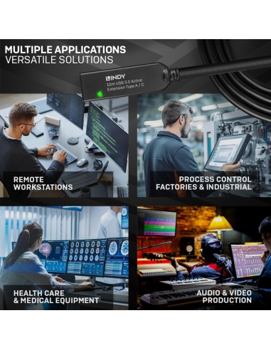 Lindy 43376 cavo USB 10 m USB 3.2 Gen 1 (3.1 Gen 1) USB A USB C Nero