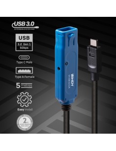 Lindy 43380 cavo USB 5 m USB 3.2 Gen 1 (3.1 Gen 1) USB C USB A Nero 2