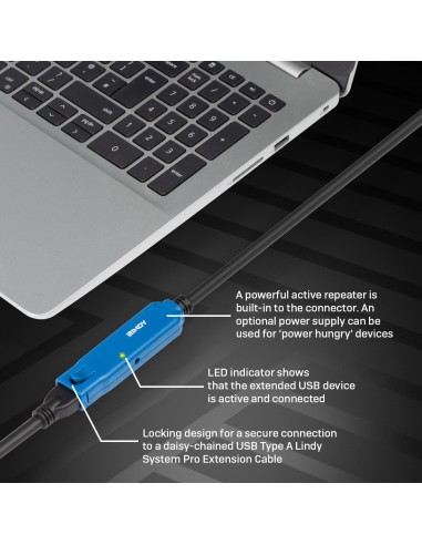 Lindy 43381 cavo USB 8 m USB 3.2 Gen 1 (3.1 Gen 1) USB C USB A Nero, Blu