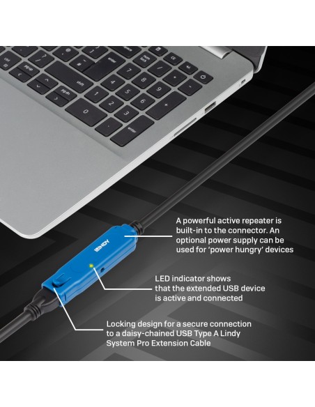 Lindy 43381 cavo USB 8 m USB 3.2 Gen 1 (3.1 Gen 1) USB C USB A Nero, Blu