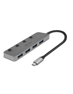 Lindy 43383 hub di interfaccia USB 3.2 Gen 1 (3.1 Gen 1) Type-C 5000 Mbit s Grigio