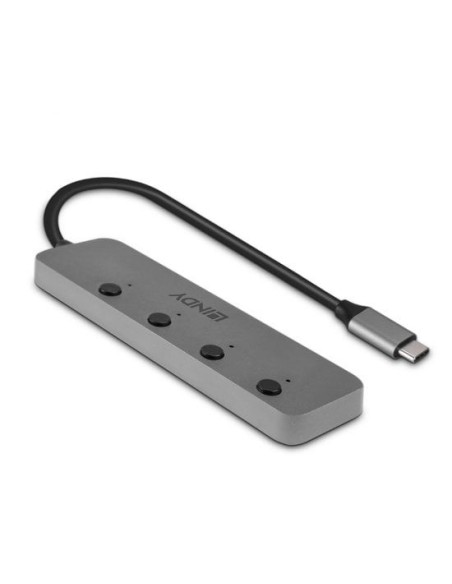 Lindy 43383 hub di interfaccia USB 3.2 Gen 1 (3.1 Gen 1) Type-C 5000 Mbit s Grigio