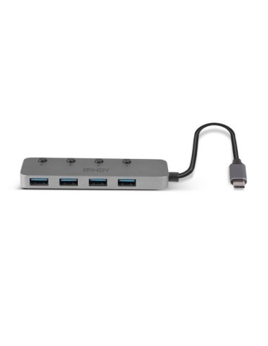 Lindy 43383 hub di interfaccia USB 3.2 Gen 1 (3.1 Gen 1) Type-C 5000 Mbit s Grigio