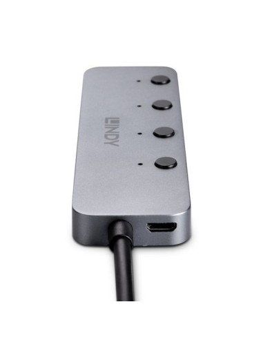 Lindy 43383 hub di interfaccia USB 3.2 Gen 1 (3.1 Gen 1) Type-C 5000 Mbit s Grigio