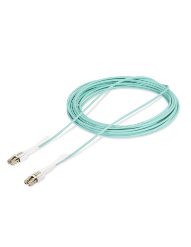 StarTech.com Cavo in fibra ottica multimodale OM4 LC a LC (UPC) con linguette push-pull, 10m, 50 125µm, Reti 100G, Insensibile
