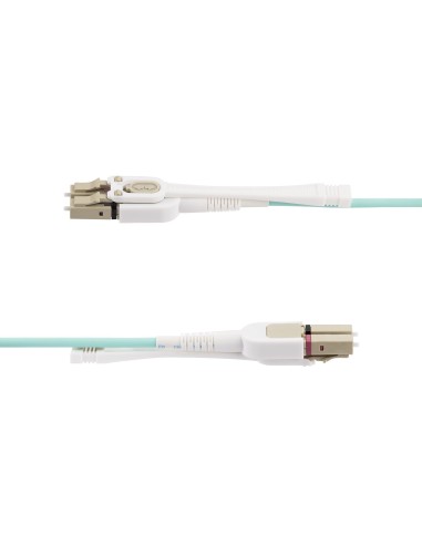 StarTech.com Cavo in fibra ottica multimodale OM4 LC a LC (UPC) con linguette push-pull, 3m, 50 125µm, Reti 100G, Insensibile
