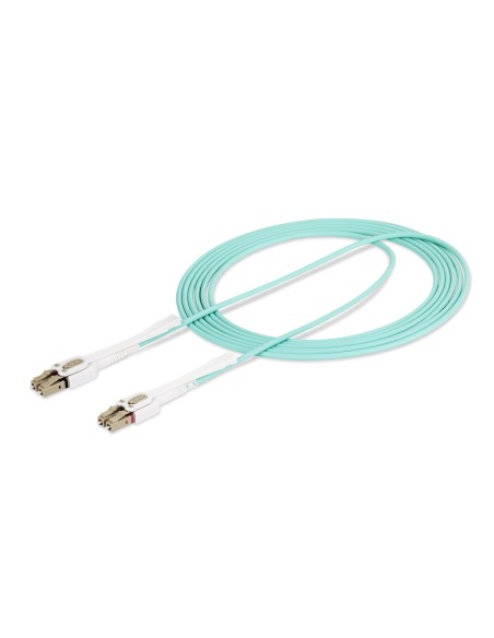 StarTech.com Cavo in fibra ottica multimodale OM4 LC a LC (UPC) con linguette push-pull, 3m, 50 125µm, Reti 100G, Insensibile