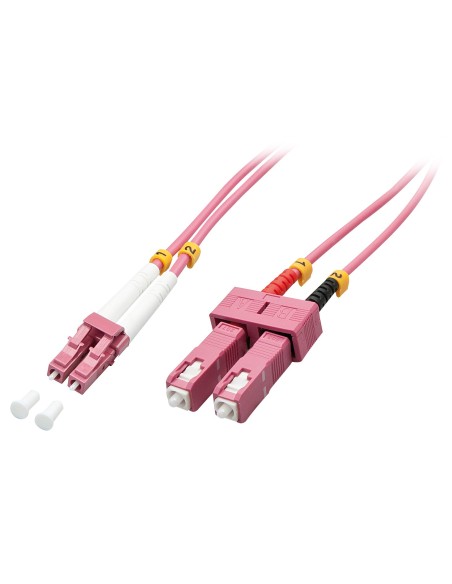 Lindy 46366 cavo a fibre ottiche 20 m LC SC OM4 Rosa