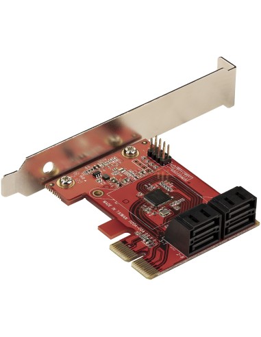 StarTech.com Scheda PCIe SATA - Scheda di Espansione PCIe SATA a 4 porte 6 Gbps - Staffa a Profilo Basso Alto - ASM1062 senza