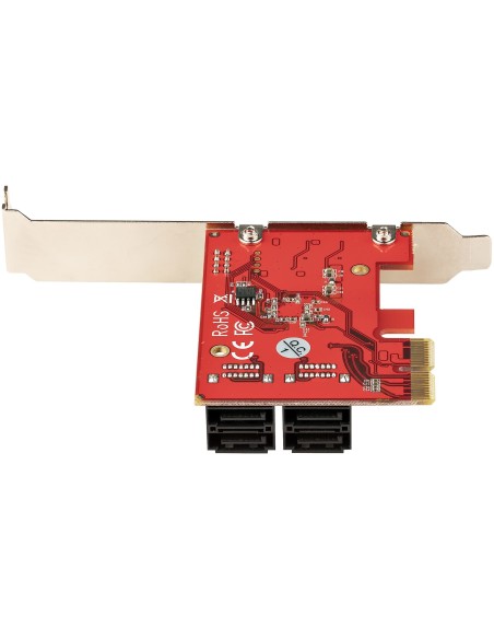 StarTech.com Scheda PCIe SATA - Scheda di Espansione PCIe SATA a 4 porte 6 Gbps - Staffa a Profilo Basso Alto - ASM1062 senza