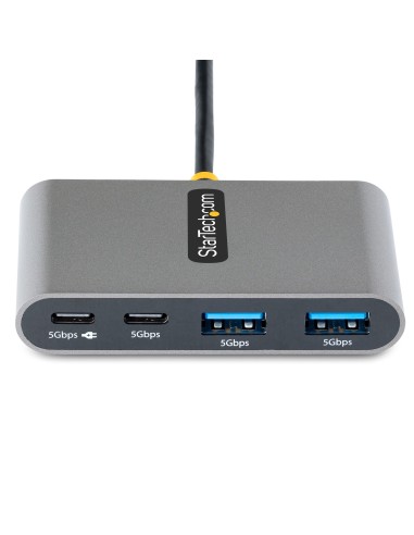 StarTech.com Hub USB-C a 4 porte con 100W Power Delivery Pass-Through - Adattatore USB C a 2x USB-A + 2x USB-C - USB 3.0 5Gbps