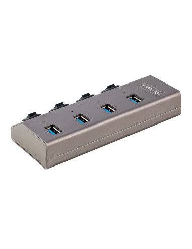 StarTech.com Hub USB-C Autoalimentato a 4 Porte con Interruttori Individuali - Multipresa USB 3.0 5Gbps per Notebook e PC