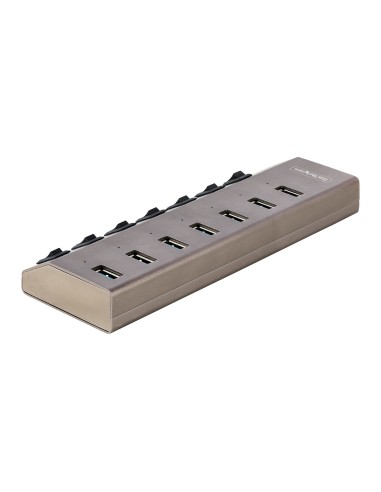 StarTech.com Hub USB-C Autoalimentato a 7 Porte con Interruttori Individuali - Multipresa USB 3.0 5Gbps per Notebook e PC
