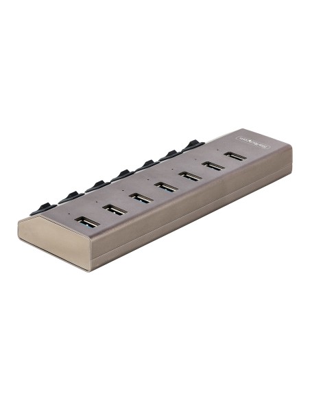 StarTech.com Hub USB-C Autoalimentato a 7 Porte con Interruttori Individuali - Multipresa USB 3.0 5Gbps per Notebook e PC
