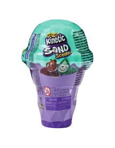Kinetic Sand , Coni Gelato a sorpresa, 113gr di sabbia naturale profumata in 2 colori - dai 3 anni 2
