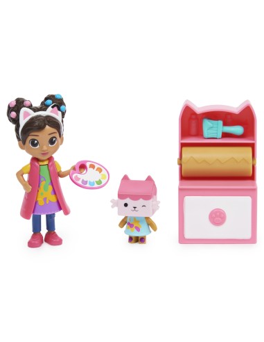 Gabby's Dollhouse Set Art Studio con 2 personaggi giocattolo, 2 accessori, scatola con sorpresa e mobile, giocattolo per