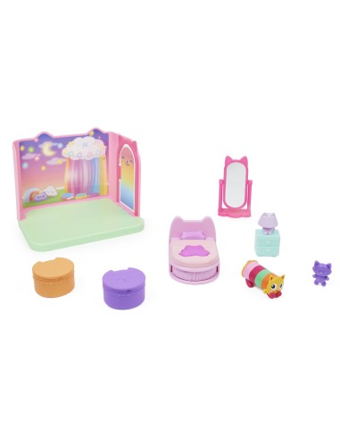 Gabby's Dollhouse Primp and Pamper Bathroom con personaggio MerCat, 3 accessori, 3 mobili e 2 scatole con sorpresa, giocattoli
