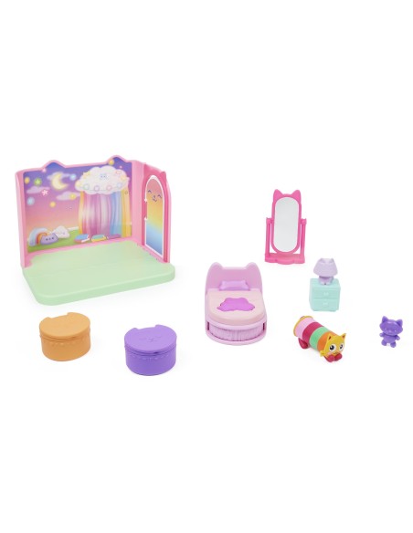 Gabby's Dollhouse Primp and Pamper Bathroom con personaggio MerCat, 3 accessori, 3 mobili e 2 scatole con sorpresa, giocattoli