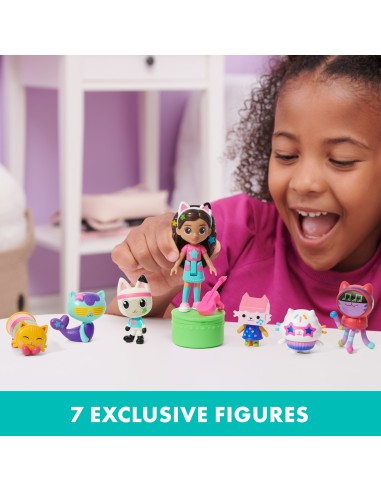 Gabby's Dollhouse , Set di personaggi a tema festa da ballo con bambola di Gabby, 6 gatti giocattolo e accessori, per bambini