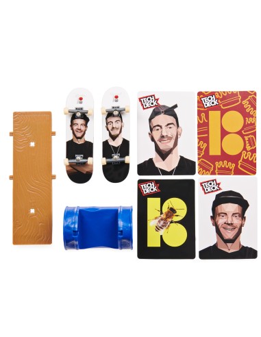 Tech Deck , Plan B Skateboards, Serie Versus, Confezione da 2 Fingerboard da Collezione e Set di Ostacoli, Miniskate,