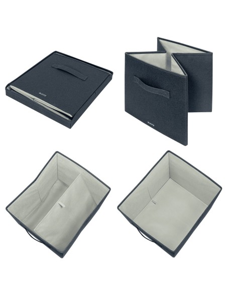 Leitz 61450089 scatola per la conservazione di documenti Cartoncino, Tessuto Grigio