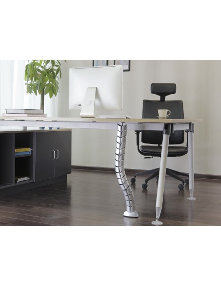 Equip 650862 organizer per cavi Scrivania Guaina intrecciata per cavi Argento 1 pz